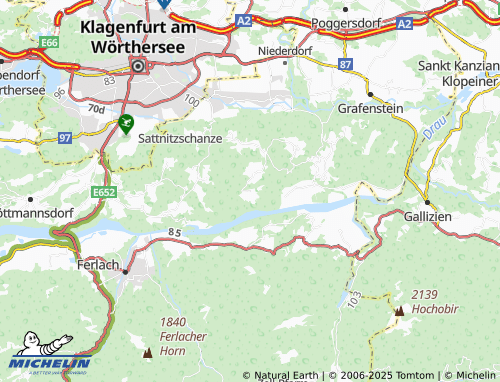 MICHELIN-Landkarte Kossiach - ViaMichelin