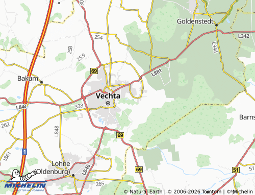 MICHELIN Füchtel map - ViaMichelin