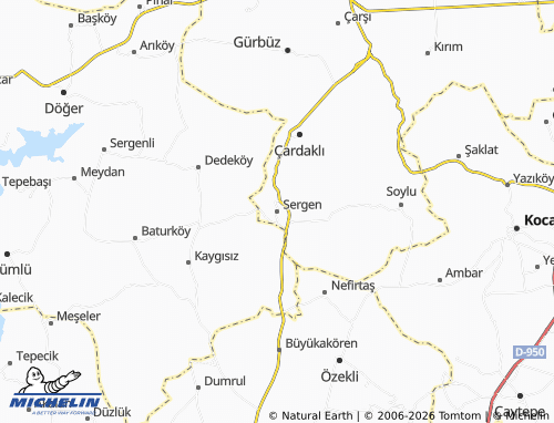 MICHELIN Sergen map - ViaMichelin
