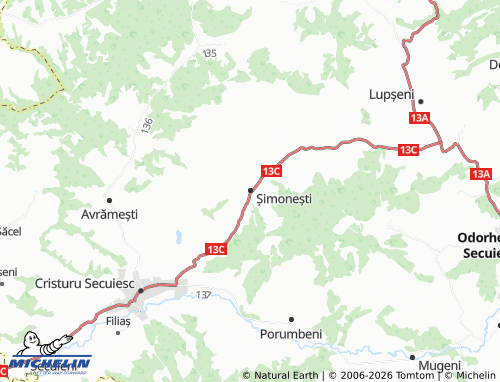 MICHELIN Șimonești map - ViaMichelin