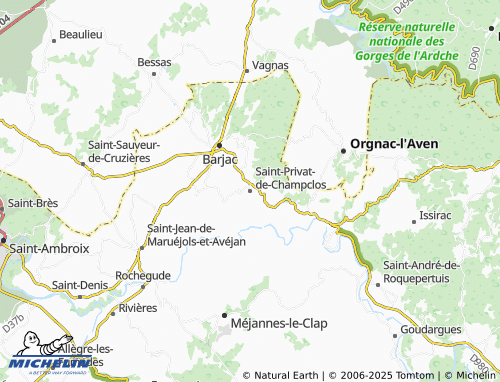 Mapa MICHELIN Saint-Privat-de-Champclos - ViaMichelin