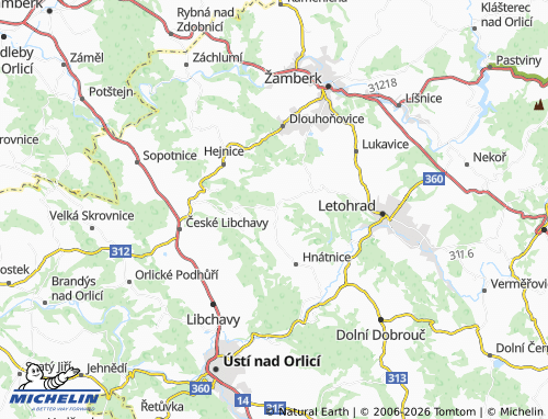 Kaart MICHELIN Žampach - ViaMichelin