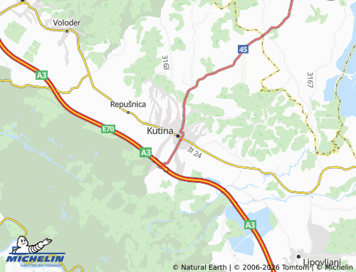 Mapa MICHELIN Kutina - ViaMichelin
