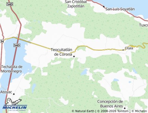 Mapa MICHELIN Teocuitatlán de Corona - ViaMichelin