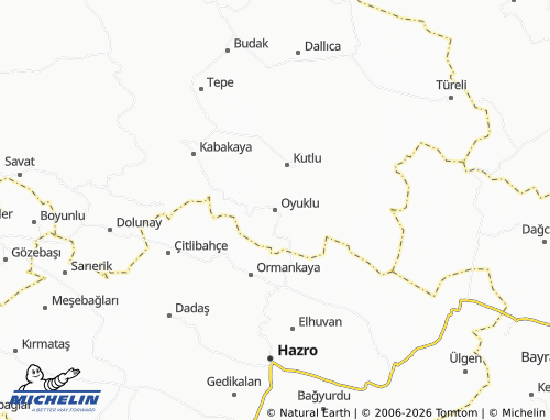 MICHELIN Oyuklu map - ViaMichelin