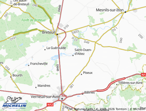 MICHELIN Saint-Ouen-d'Attez map - ViaMichelin