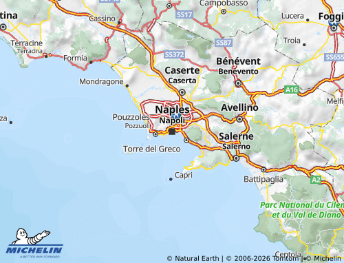 Mapa MICHELIN Campânia - ViaMichelin