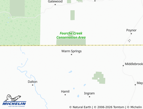 Carte MICHELIN Warm Springs - ViaMichelin