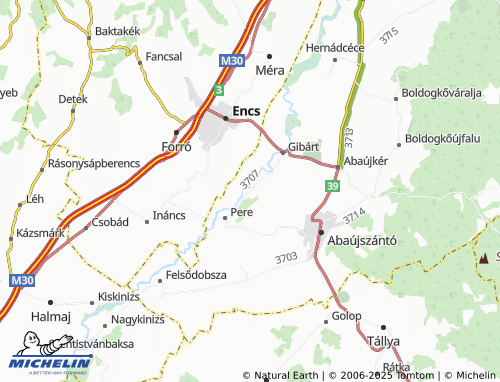 Mapa MICHELIN Hernádbűd - ViaMichelin