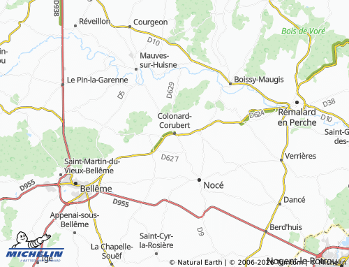 MICHELIN Colonard-Corubert map - ViaMichelin