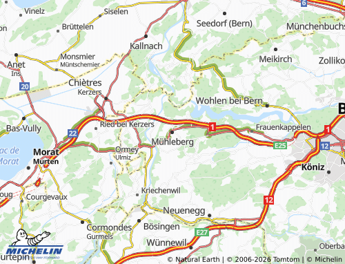 MICHELIN Mühleberg map - ViaMichelin