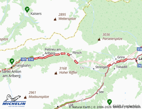 Carte MICHELIN Flirsch - ViaMichelin