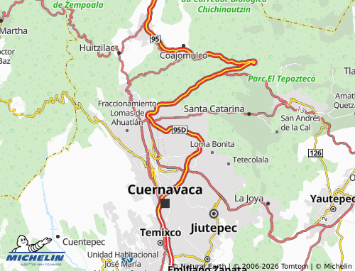 MICHELIN Bosques de Cuernavaca map - ViaMichelin