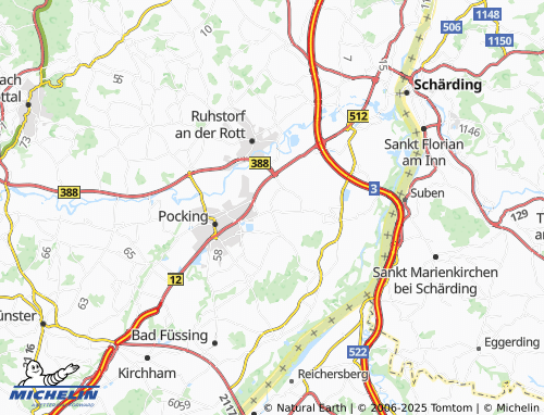 MICHELIN Oberindling map - ViaMichelin