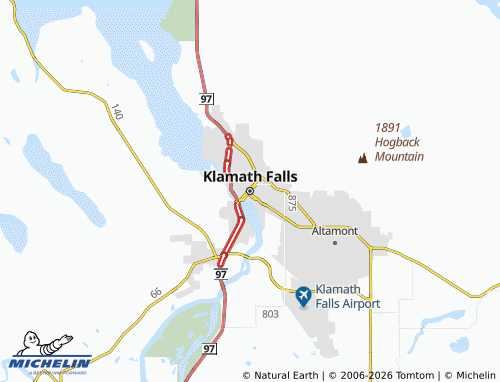 Mapa MICHELIN Klamath Falls - ViaMichelin