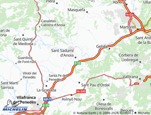 Carte MICHELIN Sant Sadurní d'Anoia - ViaMichelin