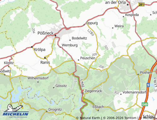 MICHELIN Peuschen map - ViaMichelin