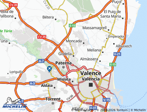 MICHELIN Godella map - ViaMichelin