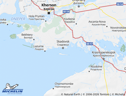 MICHELIN Skadovskyi raion map - ViaMichelin