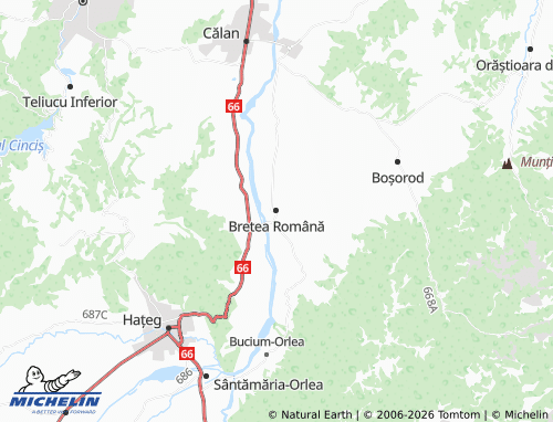 Mappa MICHELIN Bretea Română - ViaMichelin
