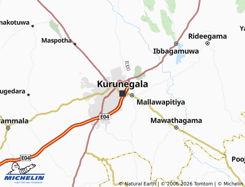 MICHELIN Kurunegala map - ViaMichelin