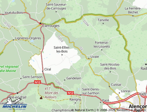 MICHELIN Longuenoë map - ViaMichelin