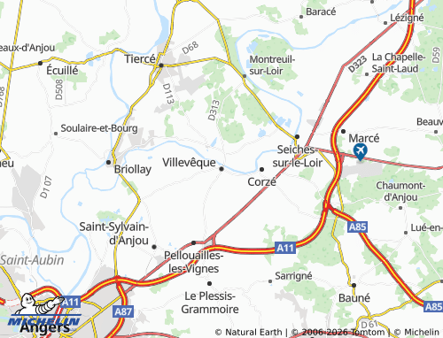 Carte MICHELIN Villevêque - ViaMichelin