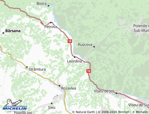 MICHELIN Leordina map - ViaMichelin