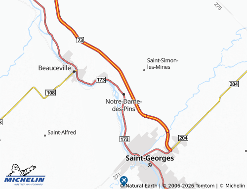 MICHELIN Notre-Dame-des-Pins map - ViaMichelin