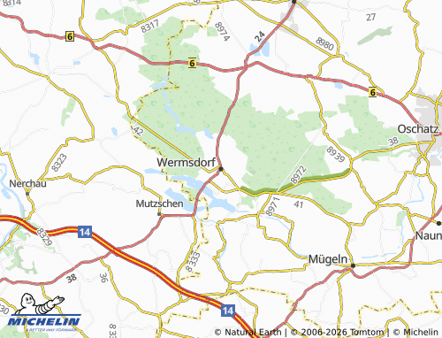 MICHELIN Wermsdorf map - ViaMichelin