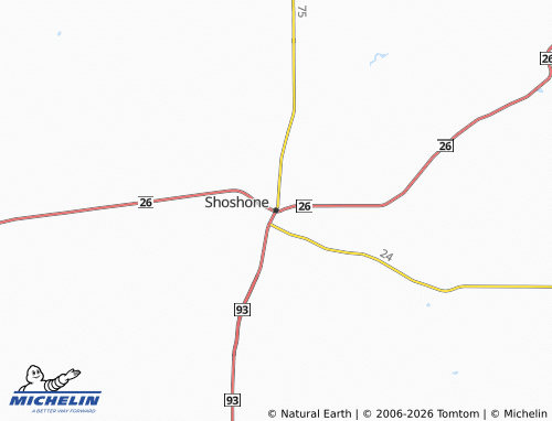 Kaart MICHELIN Shoshone - ViaMichelin