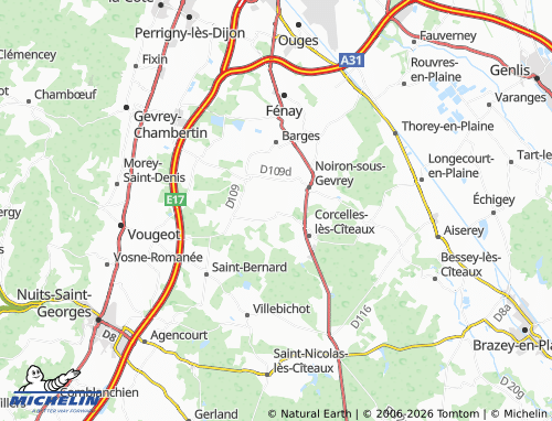 MICHELIN Savouges map - ViaMichelin