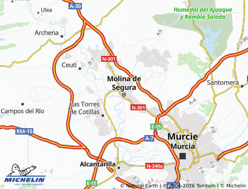 Carte MICHELIN Molina de Segura - ViaMichelin