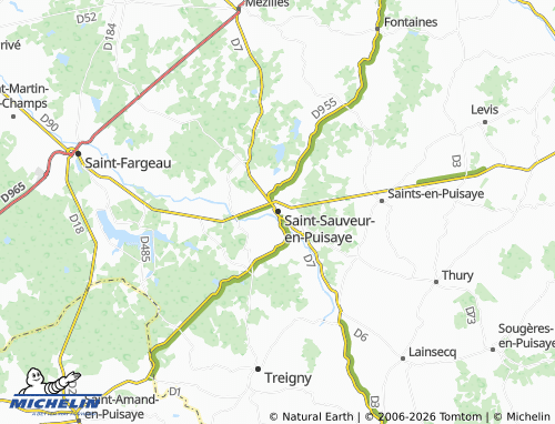 Carte MICHELIN Saint-Sauveur-en-Puisaye - ViaMichelin