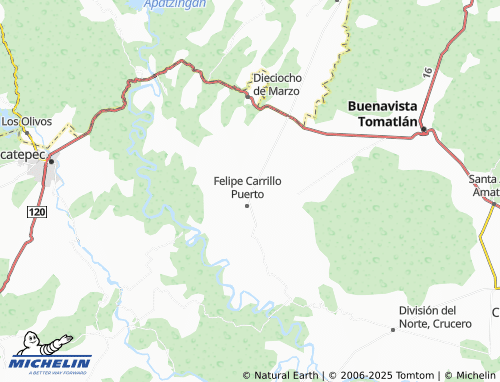 Mapa MICHELIN Felipe Carrillo Puerto, La Ruana Adolfo López Mateos - ViaMichelin