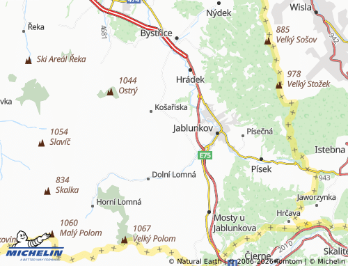 Mapa MICHELIN Jasení - ViaMichelin