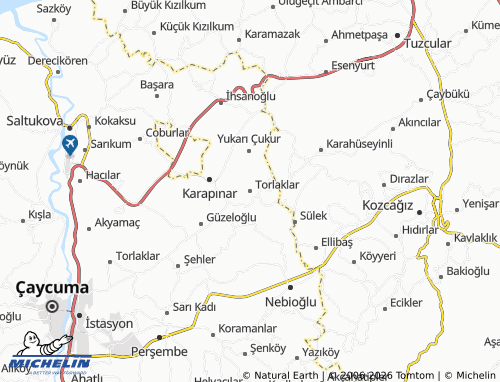 MICHELIN Torlaklar map - ViaMichelin