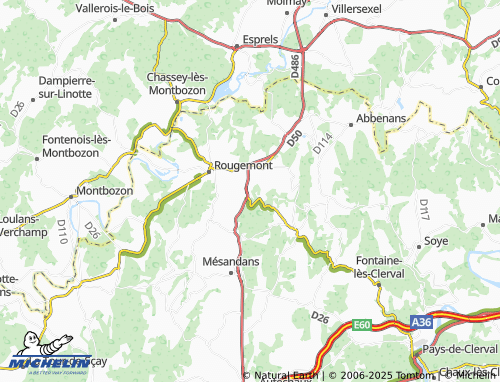 Carte MICHELIN Gondenans-les-Moulins - ViaMichelin