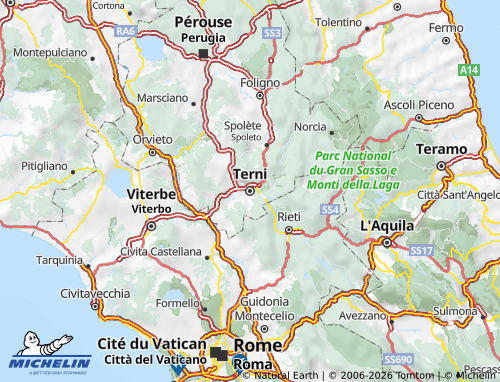 Mapa MICHELIN Terni - ViaMichelin