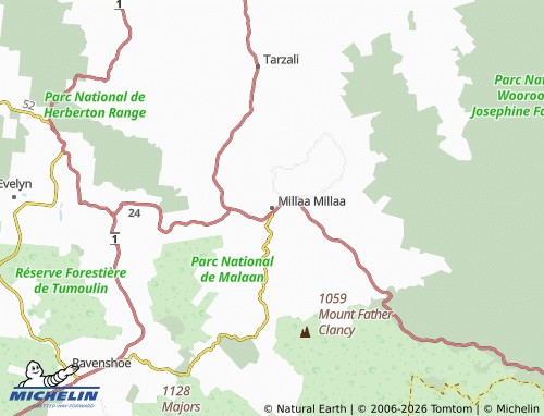 Mapa MICHELIN Millaa Millaa - ViaMichelin