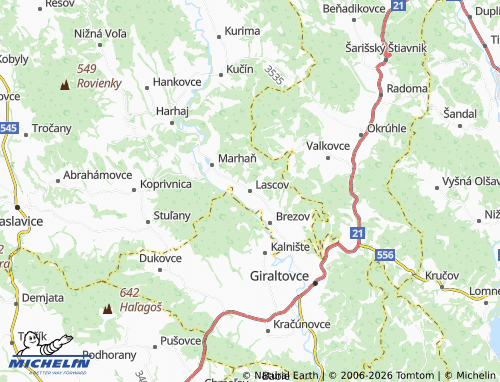 MICHELIN-Landkarte Lascov - ViaMichelin