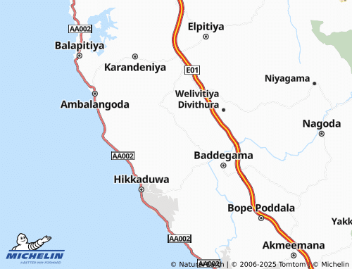 MICHELIN Dangaragaha Udumulla map - ViaMichelin