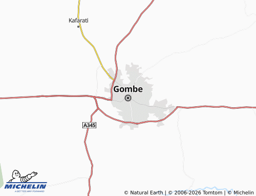 Carte MICHELIN Gombe - ViaMichelin