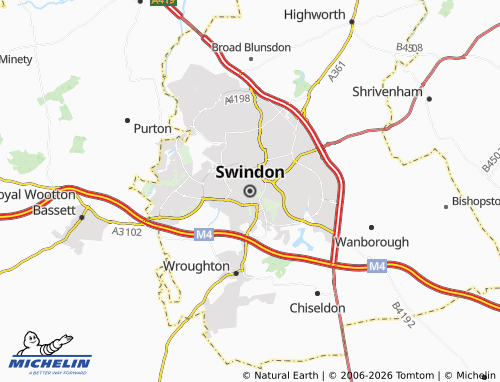 Carte MICHELIN Swindon - ViaMichelin
