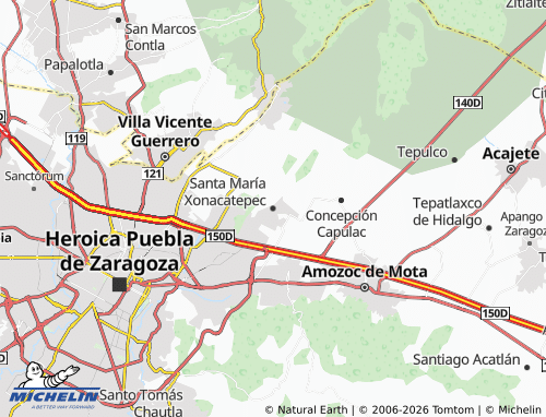 MICHELIN Santa María Xonacatepec map - ViaMichelin