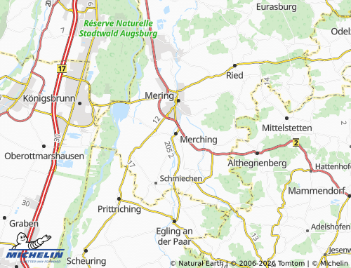 MICHELIN Merching map - ViaMichelin