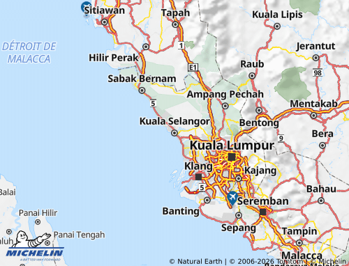 Mappa MICHELIN Kuala Selangor - ViaMichelin