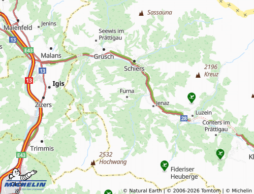 Carte MICHELIN Furna - ViaMichelin