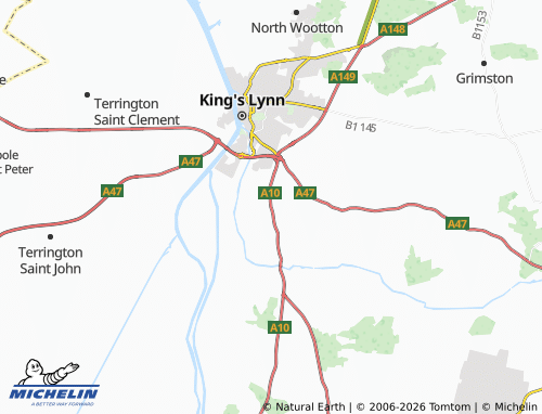 Carte MICHELIN West Winch - ViaMichelin