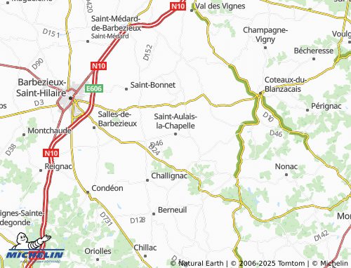Mapa MICHELIN Saint-Aulais-la-Chapelle - ViaMichelin
